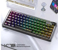 Attack Shark K75RGB wireless mechanical keyboard with transparent RGB lighting in black or white
