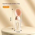 Portable dog water bottle with integrated bowl in brown, pink, and yellow colour options