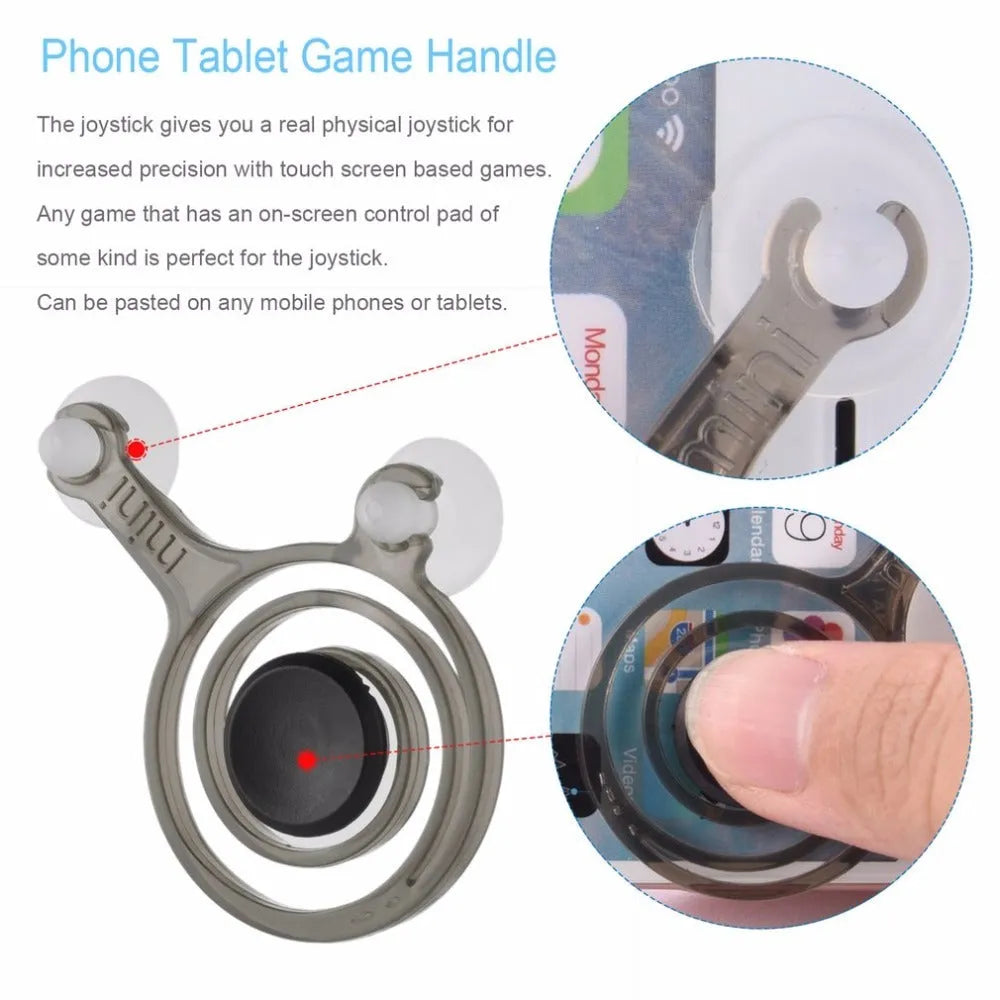 Pair of clear plastic mini joysticks for mobile phone gaming with coloured accents