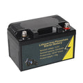 12V 100Ah lithium iron phosphate battery showing dimensions and connections