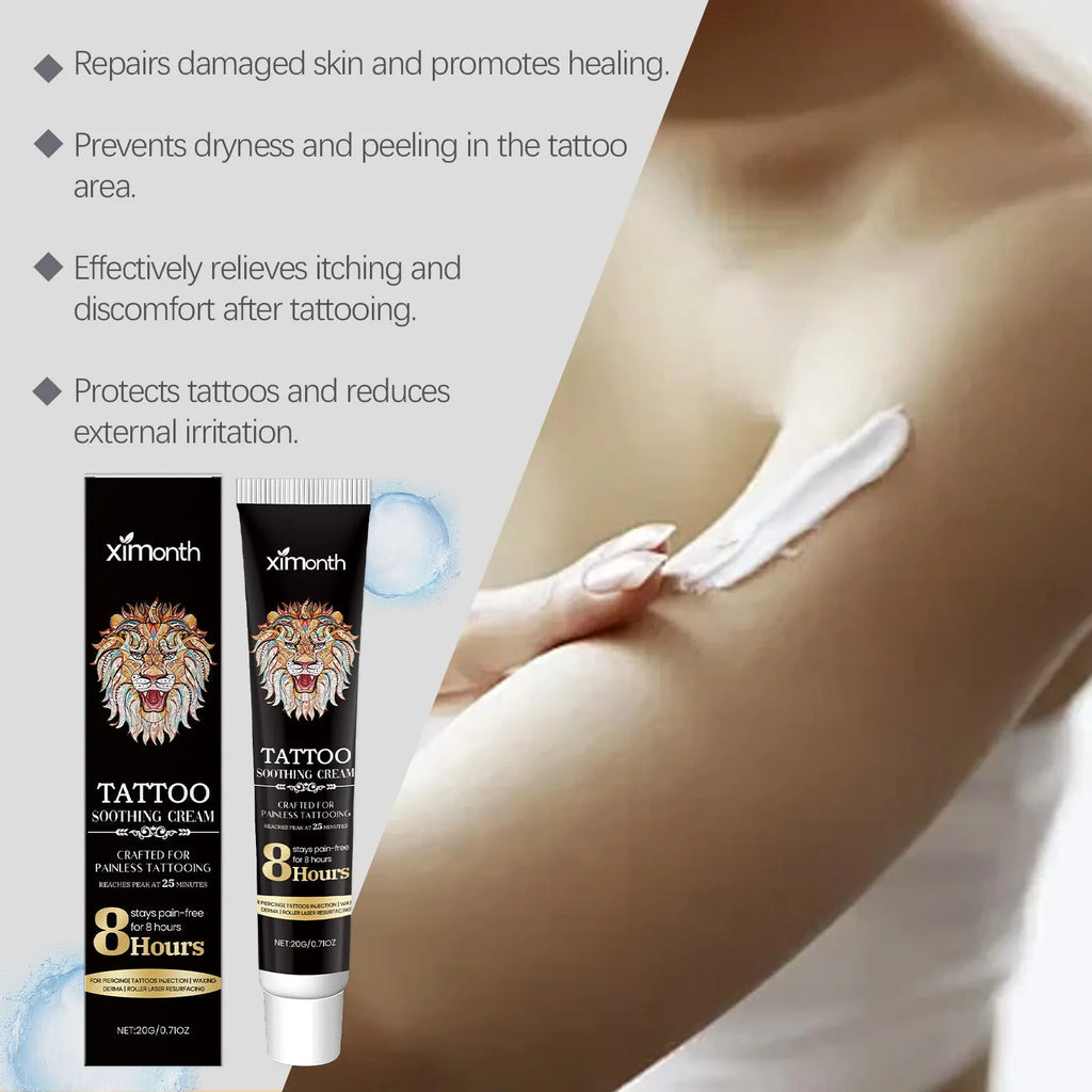 20g tattoo soothing neck cream container with botanical ingredients for gentle neck cleaning