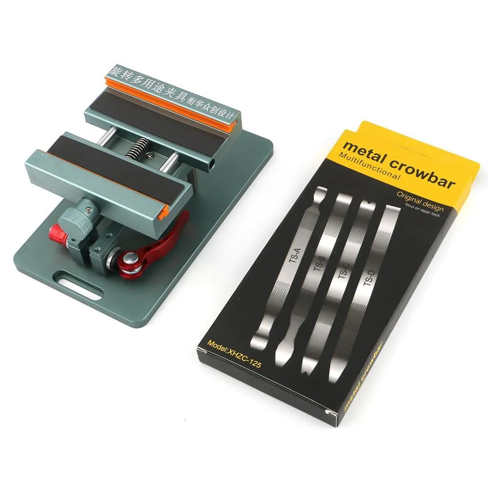 Mobile phone rear cover glass fixing fixture with adjustable elasticity and silicone grip points