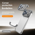 Transparent iPhone 17 phone case in black, orange, gray and desert colour