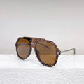 Unisex large frame sunglasses with black leopard print pattern and retro style
