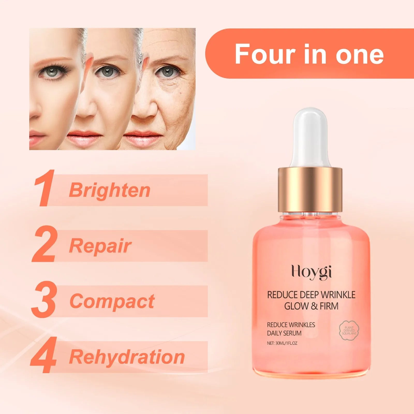 30ml bottle of rose essential oil for smoothening wrinkles and brightening skin.