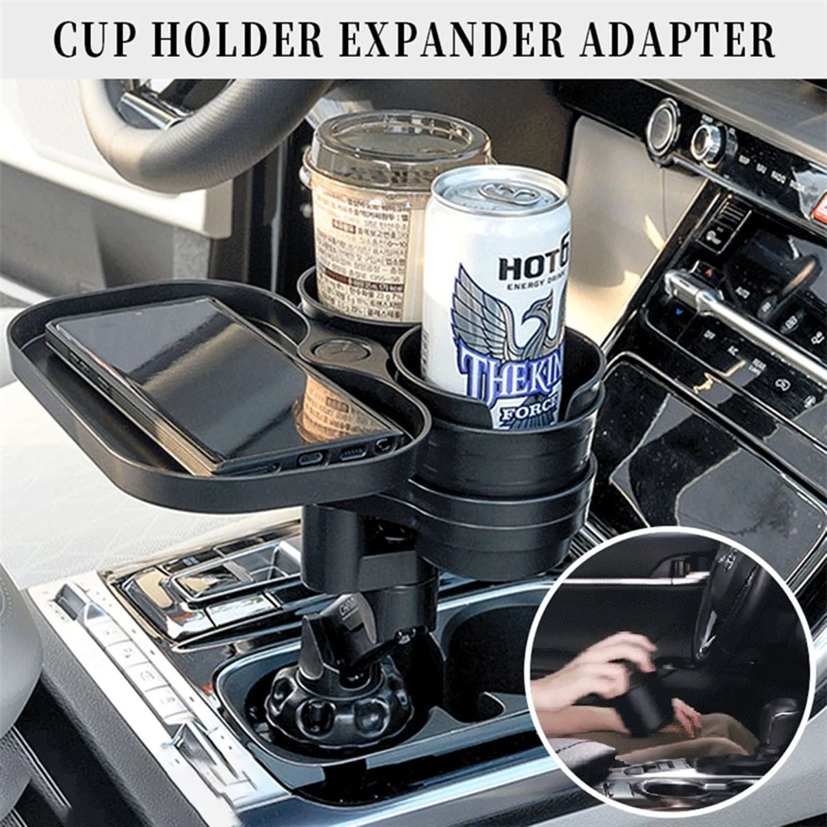 Car cup holder with wireless charging, ABS dashboard mount, 15W output, Type-C line, instrument panel use.