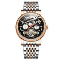 Fashion Tourbillon Waterproof Luminous Mechanical Watch in T867-Rose Black with 16.5mm thickness and luminous hands