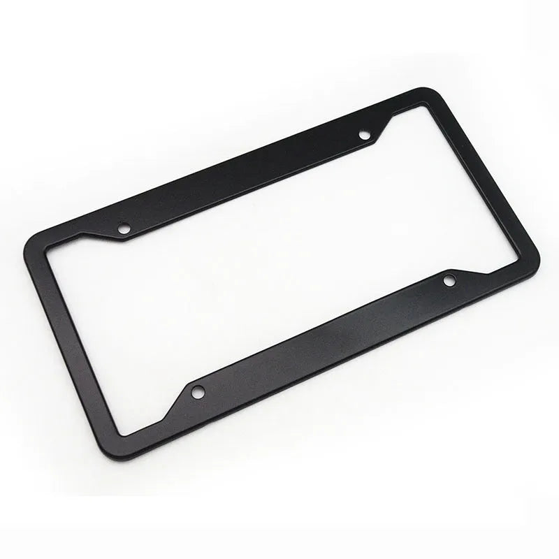 Aluminium alloy licence plate frame measuring 200x150x20mm in black, light grey, sandblasted silver or stainless steel finish