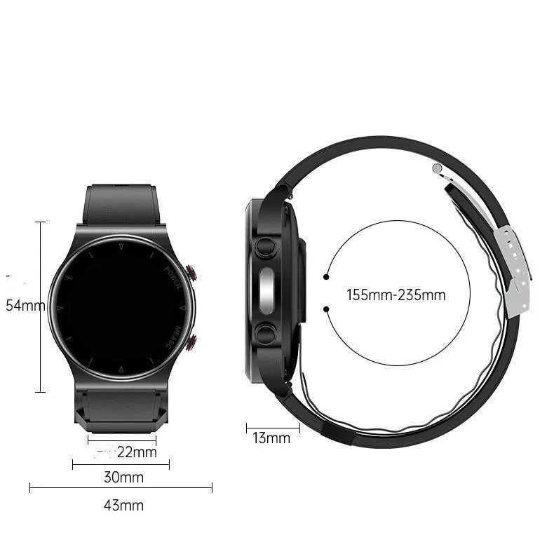 Sleep health multi-sport smart watch, P70 Black, zinc alloy body, tempered glass, TPU strap