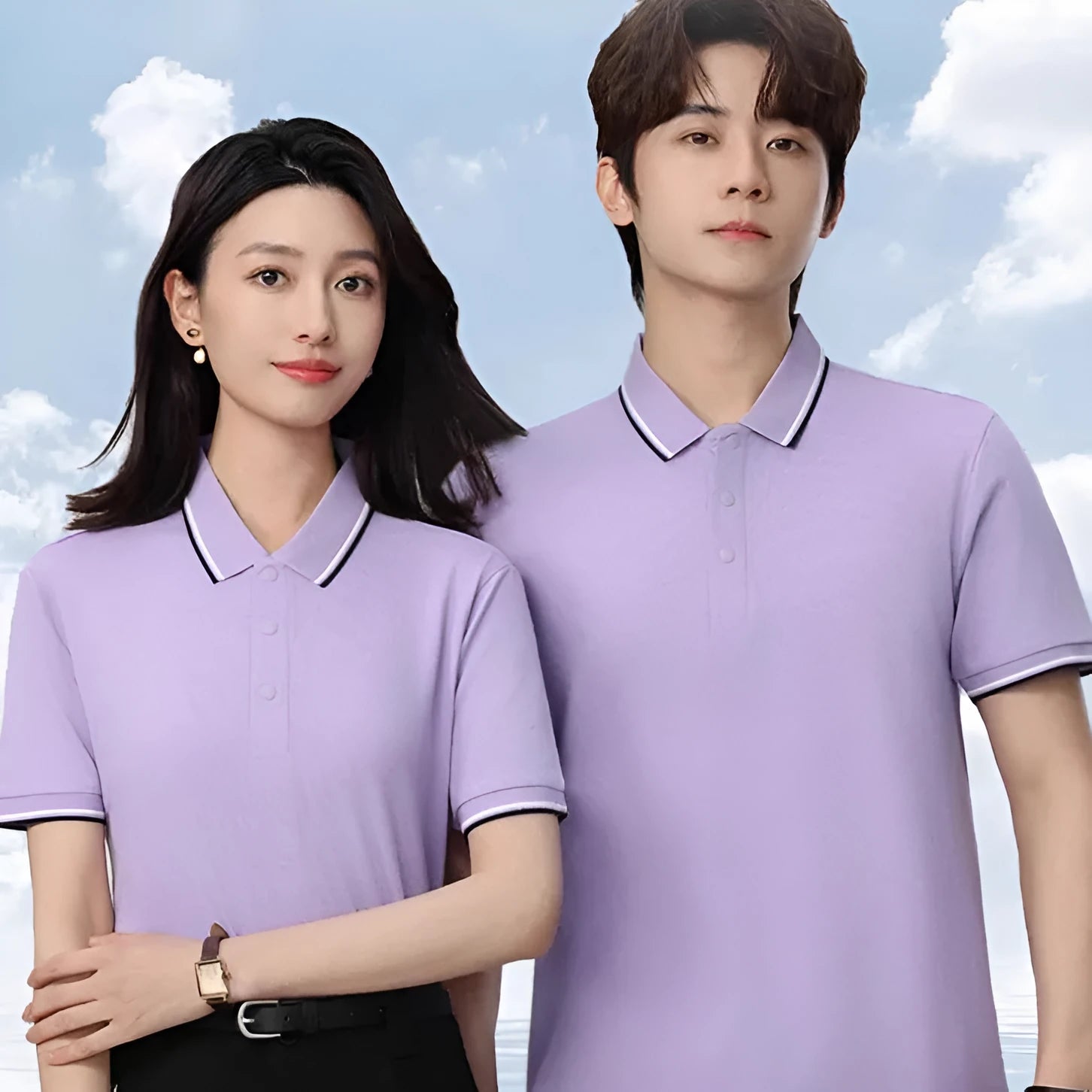 Lapel work short sleeve t-shirt in long-staple cotton available in multiple colours