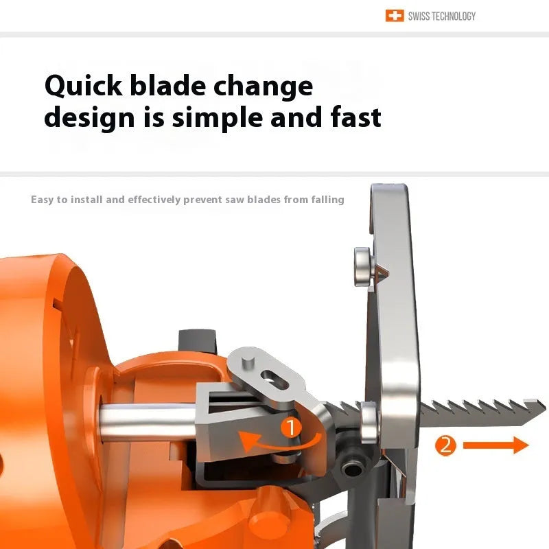 600W handheld single speed electric scroll saw with five saw blades for PVC, wood and metal cutting, 220V EU