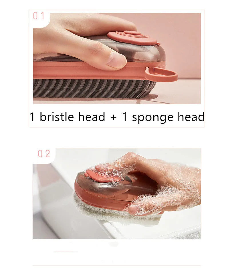Blue automatic liquid cleaning brush with ergonomic grip measuring 12.5cm for shoe and laundry cleaning