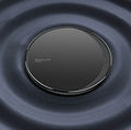 Black Kuulaa wireless charging disc for mobile phones with LED indicator and Micro USB port