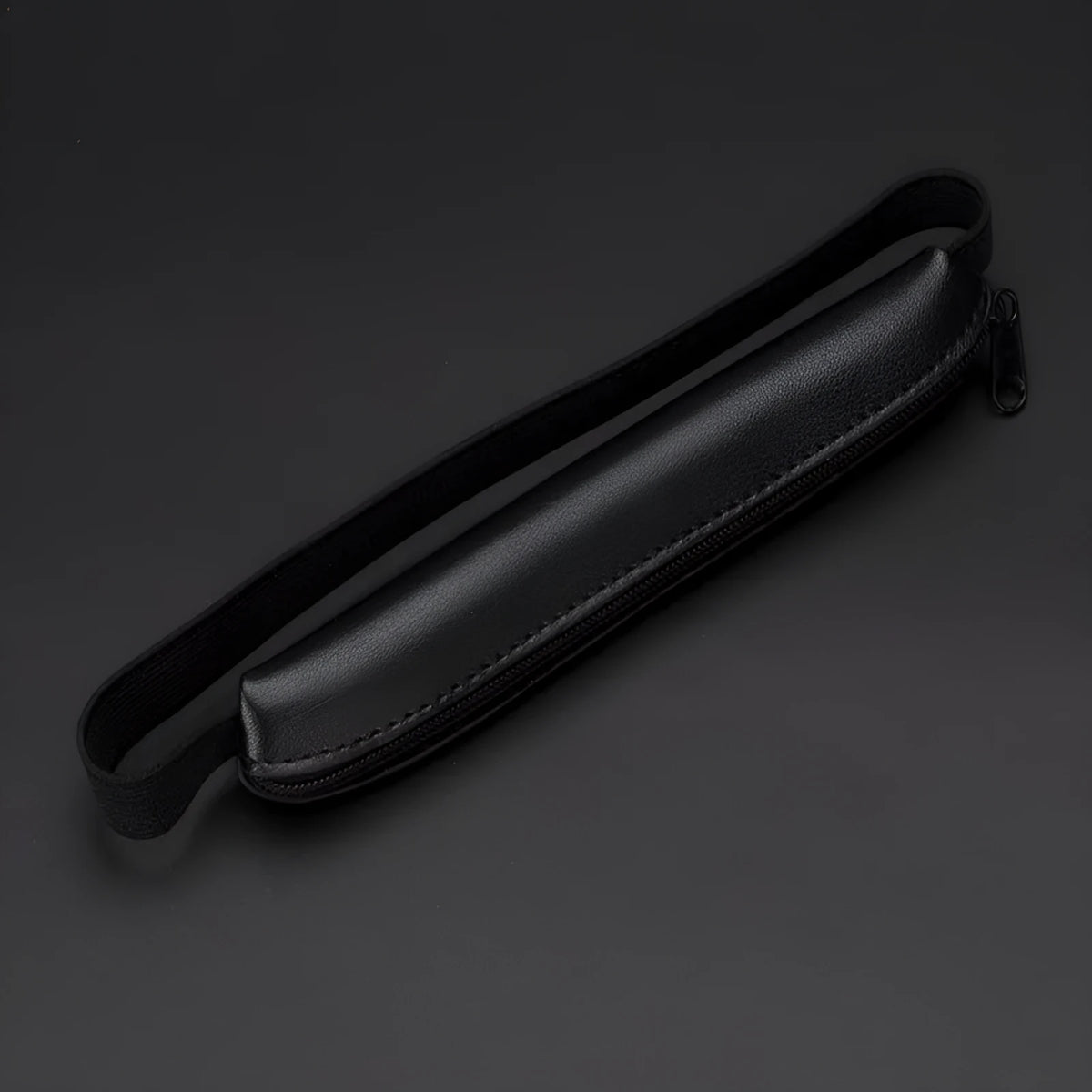 PU leather office pencil case measuring 16.5cm long in beige grey, black, and crocodile pattern colours