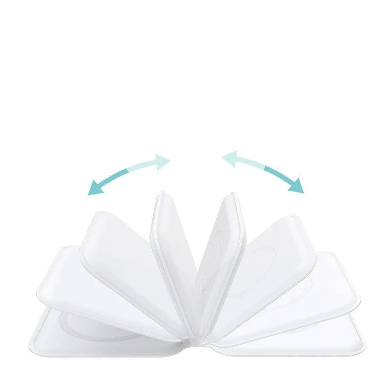 White 2 in 1 magnetic wireless charger with foldable stand charging two phones simultaneously