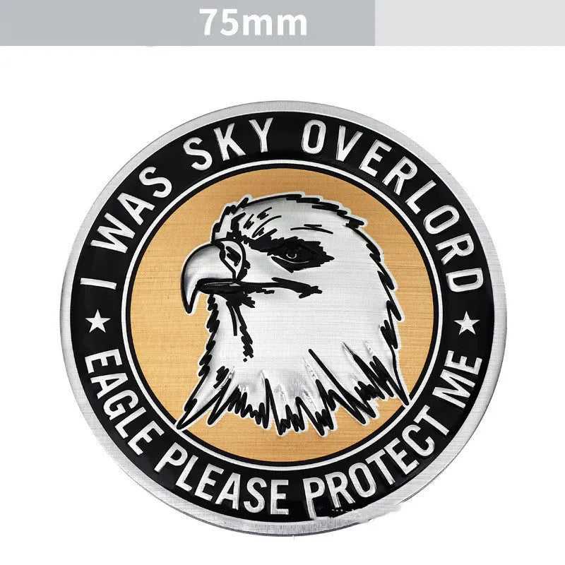 Aluminium metal car sticker with choice of lion, eagle, tiger or wolf head design.