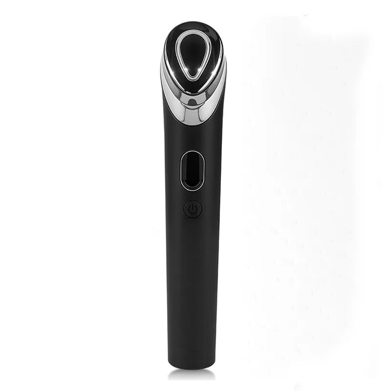 Black eye massager device with red and blue light therapy lights and vibration functions