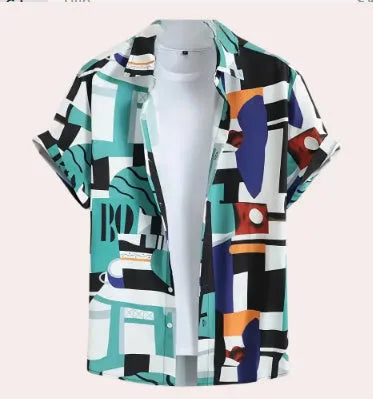 Men's camouflage print t-shirt with 3D digital printing and short sleeves on elastic polyester fabric