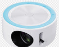 YT200 portable LED projector in black, white, blue and white, or yellow and white colour options