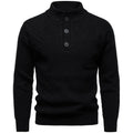 Men's Henry stand collar sweater with batwing sleeves, ribbed hem, in black, beige, grey or Bordeaux red, sizes M to 4XL.