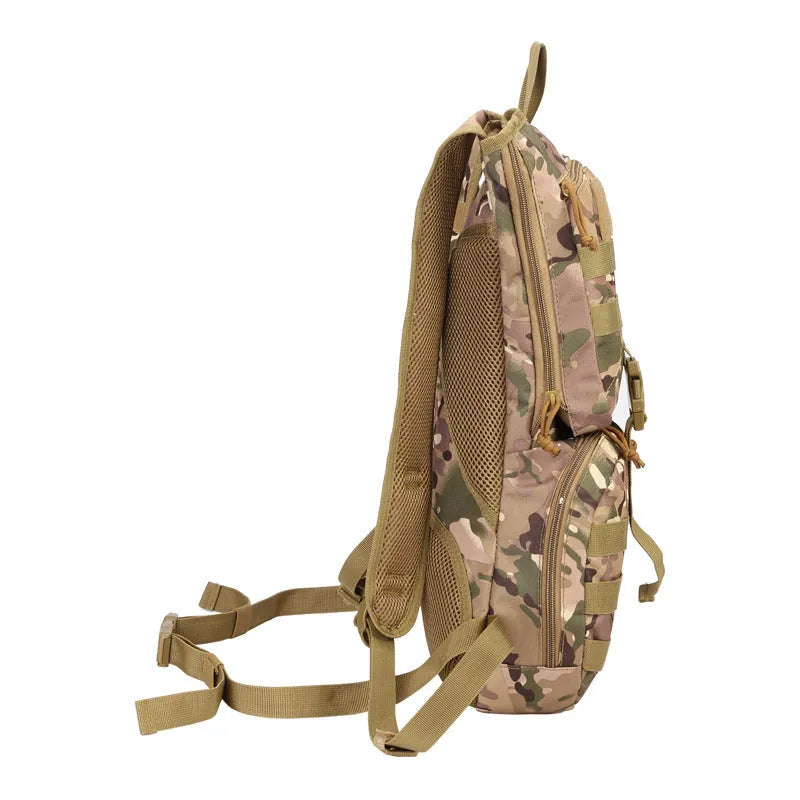 Multifunctional waterproof cycling backpack in camouflage pattern with physiological curve back plate