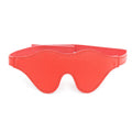 Women's adjustable velcro leather eye mask in five colour options showing three-dimensional design