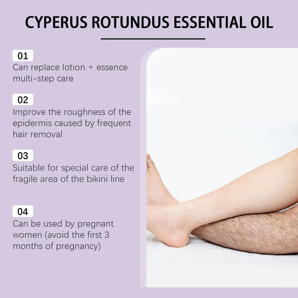 60ml bottle of fragrant hair removal treatment oil with botanical extracts for post-hair removal skin softening