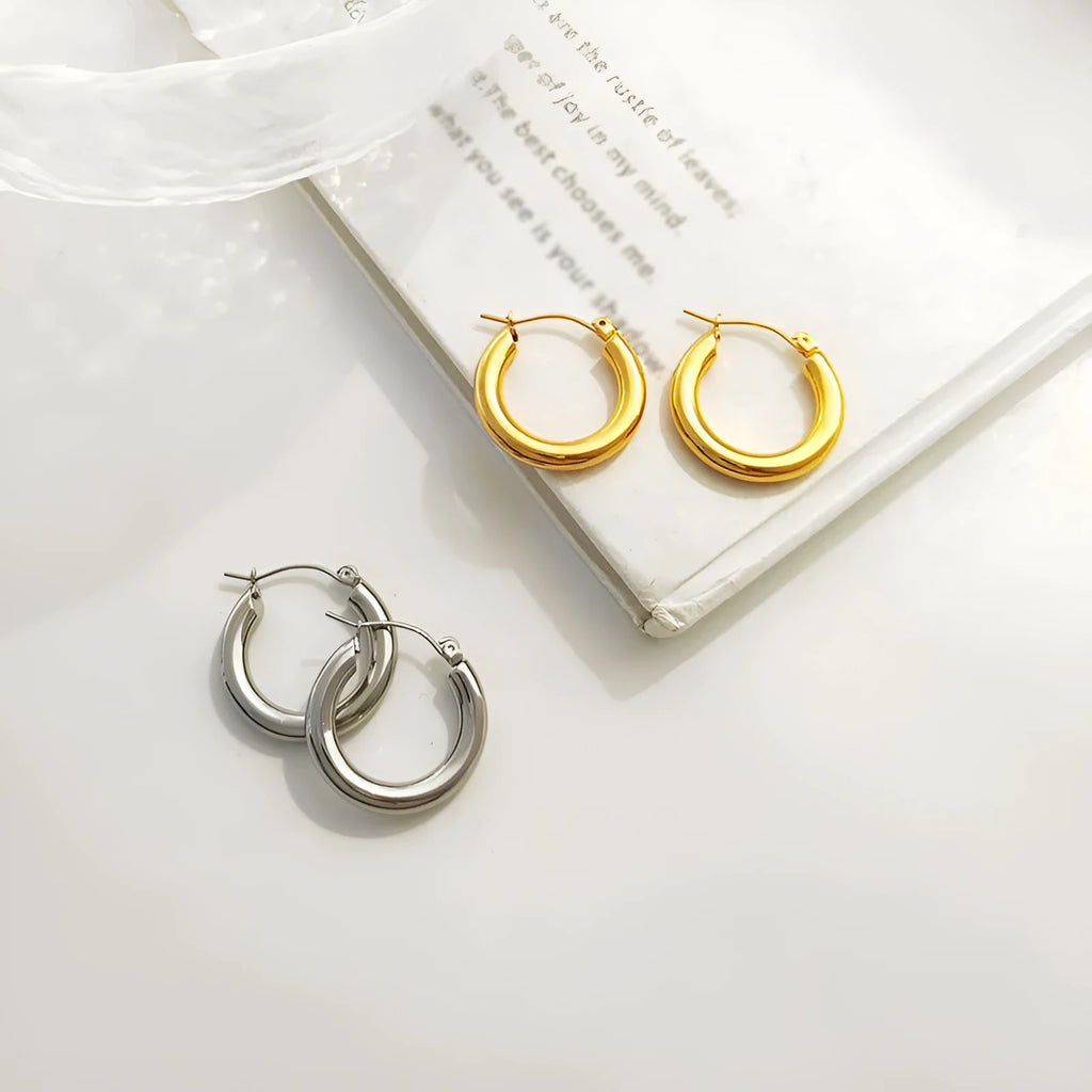 Maycu vintage geometric ring earrings in gold or silver electroplated finishes