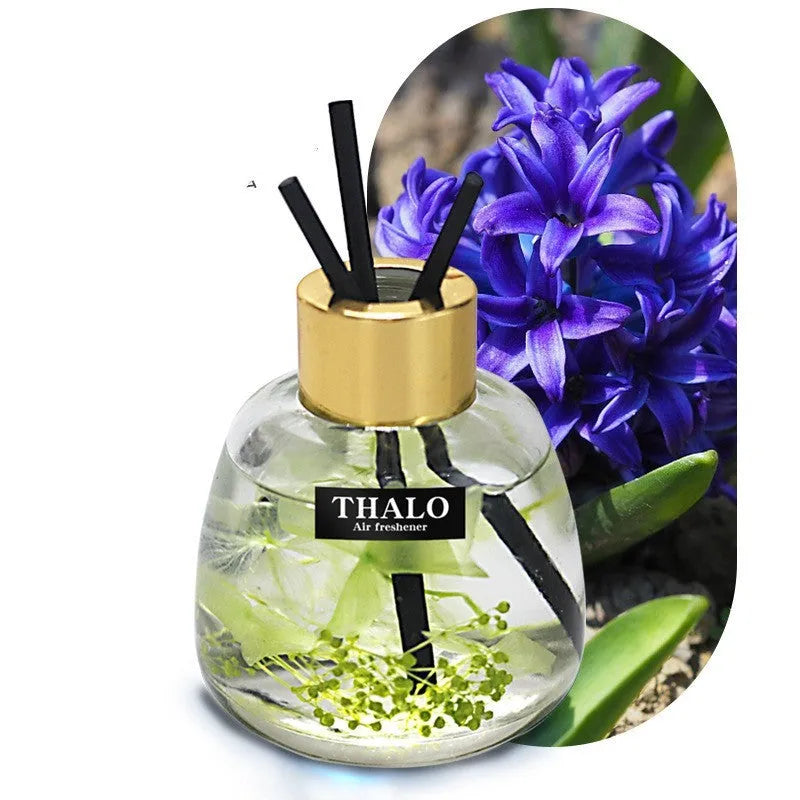 Glass car perfume ornament bottle shape with loose incense function in Blue Wind Bells scent option