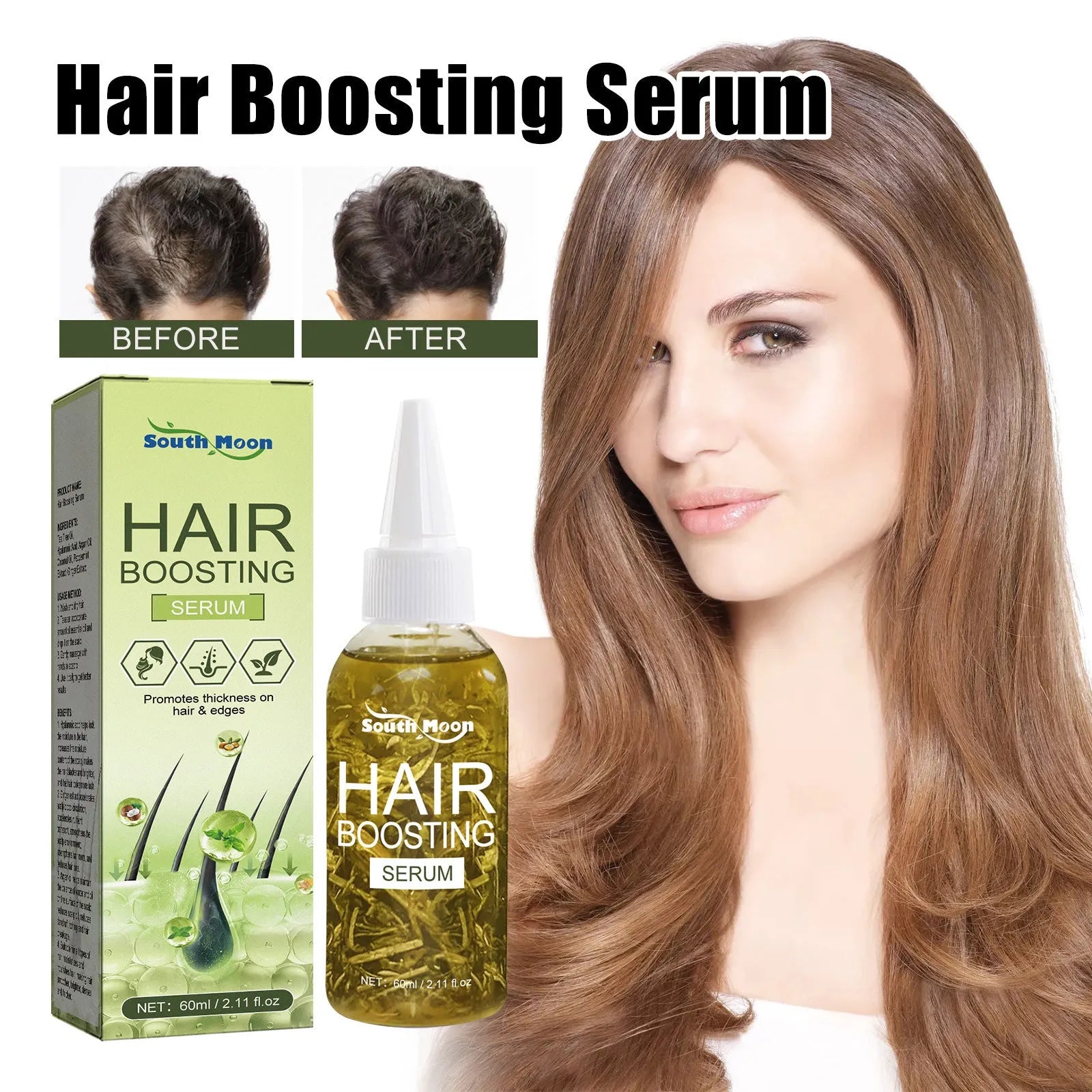 60ml bottle of hair care anti-fall repair essential oil for dry ends and brittle hair
