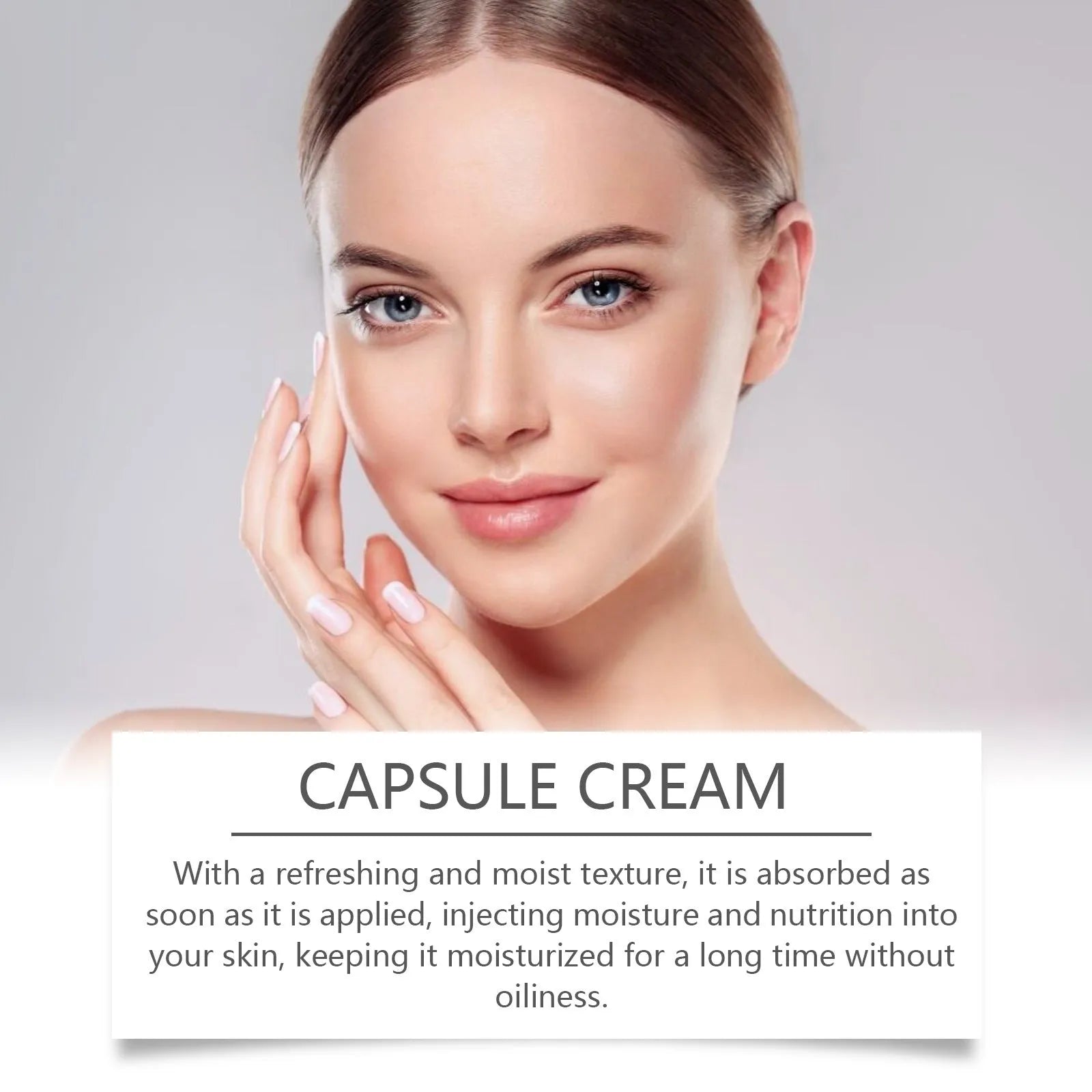 55g moisturising cream jar with dual-phase gel and white ball formulation for skincare hydration