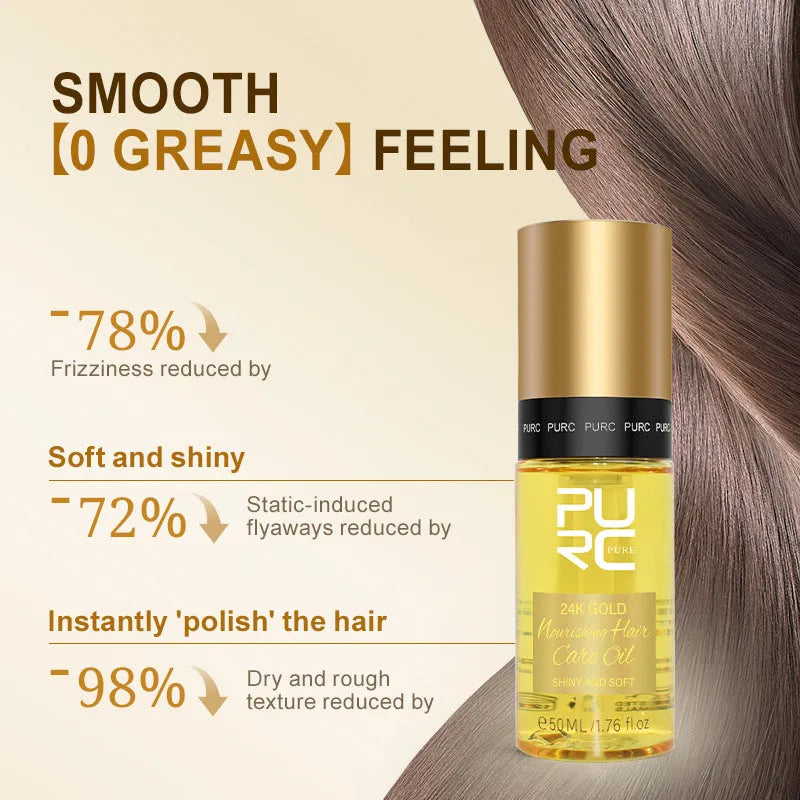 Yellow 50ml essential oil bottle for curly hair repair and scalp oil control treatment
