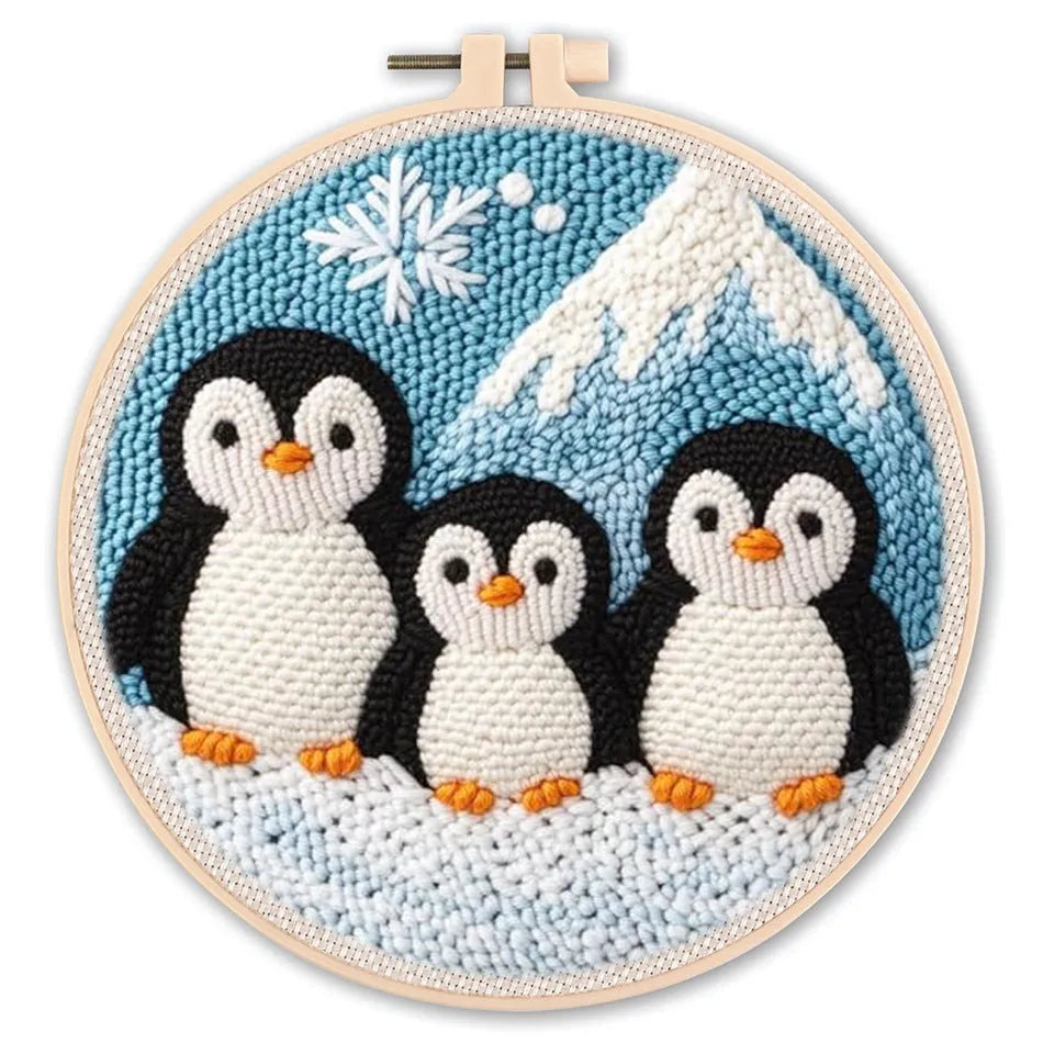 Cross stitch embroidery DIY kit with 20cm hoop, threads, fabric and tools for handmade crafts