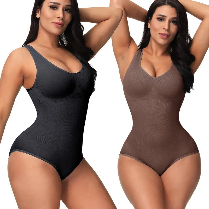 Seamless nylon bodysuit with waist support and hip lift functions in multiple colours