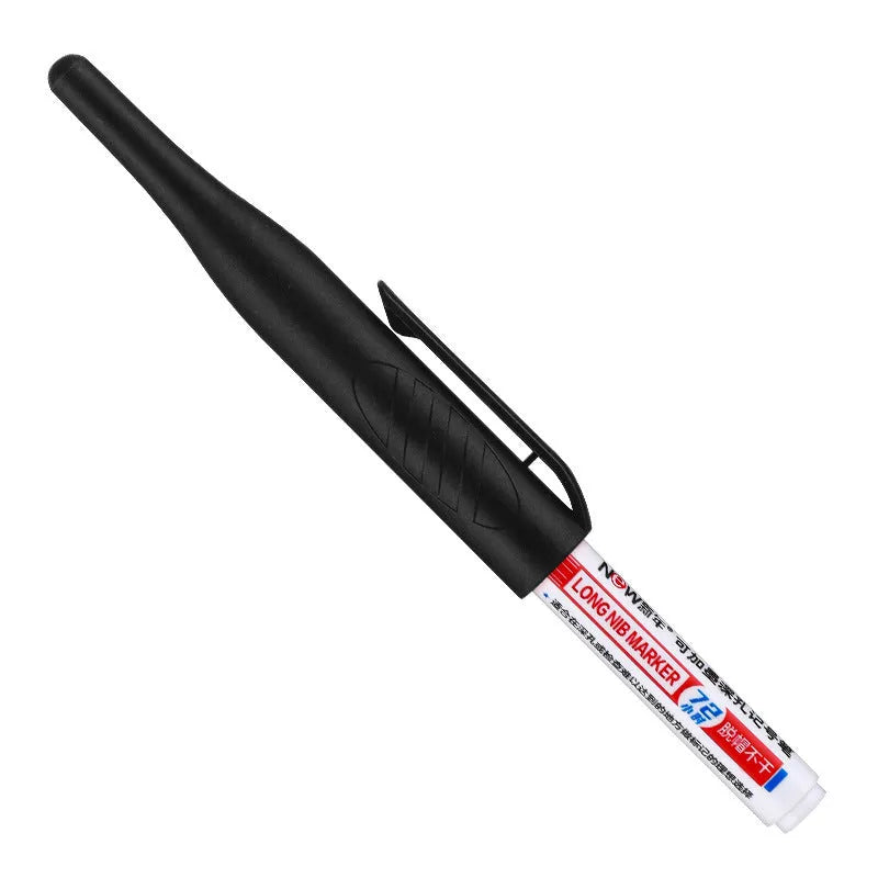 Quick-drying oil pen for woodworking in black, red, blue, and green, showing 15.2cm length.