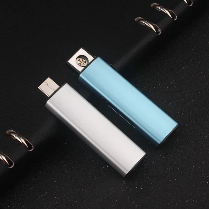 Set of twenty metal rechargeable windproof cigarette lighters in assorted random colours.