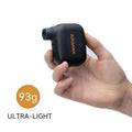 Black AS100 mini electric bicycle tyre pump with USB cable and waterproof carry bag