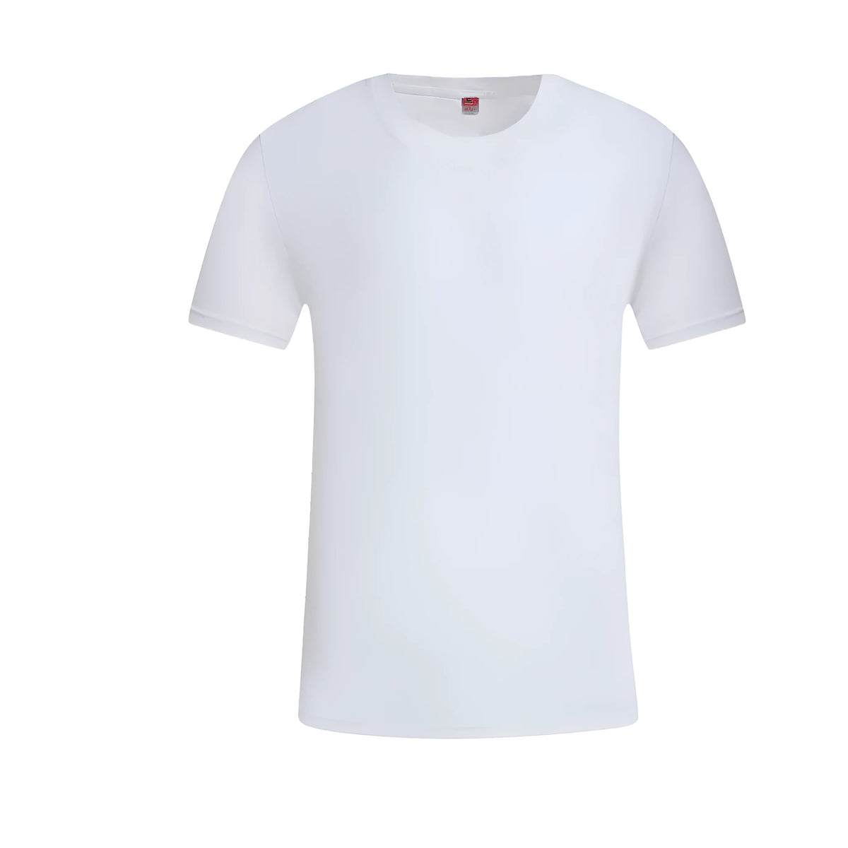 White cotton t-shirt overalls with round neck and short sleeves in patterned design