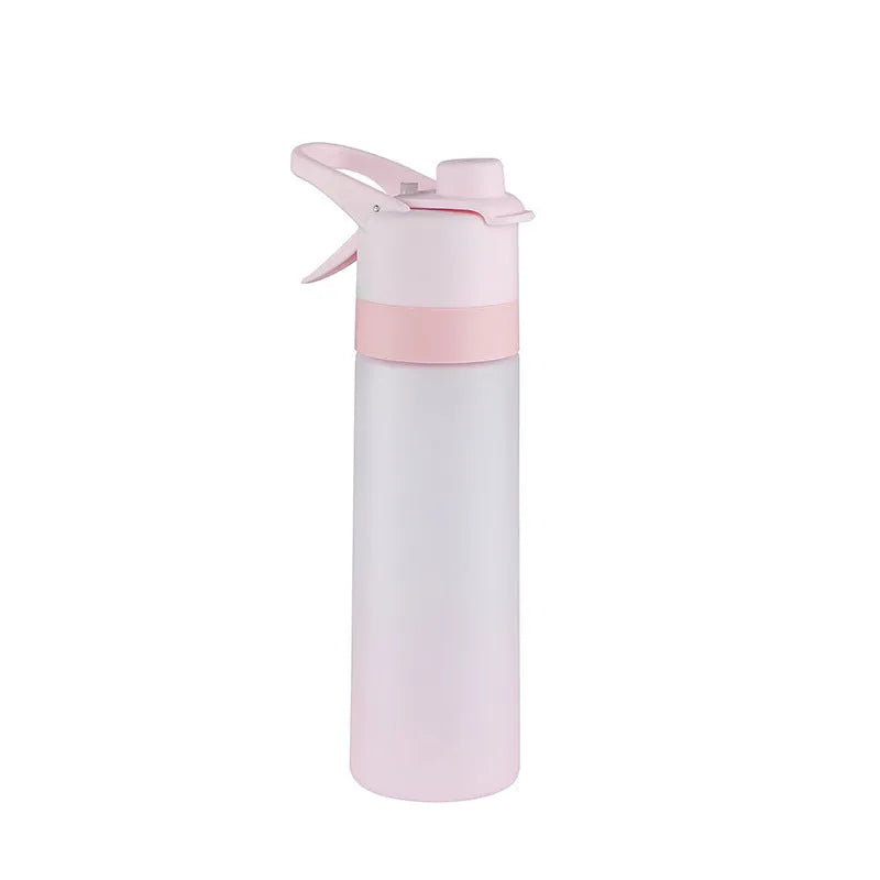 Large plastic spray water bottle with handle strap and leakproof lid in multiple colour options