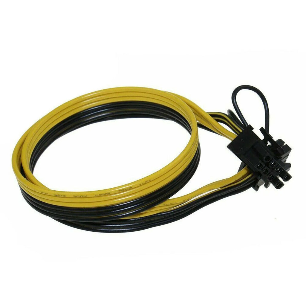 Yellow 6 pin to dual 8 pin graphics card power supply cable, 70cm, with plastic connector housing
