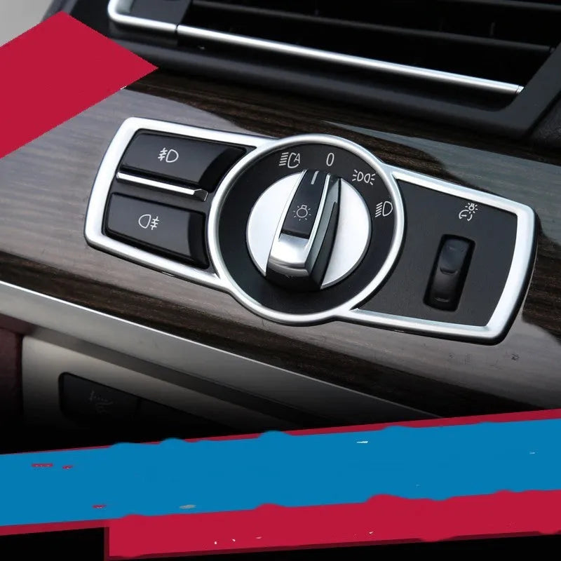 Silver BMW headlight frame decorative strip for 5 Series 7 Series X3 X4 interior dashboard