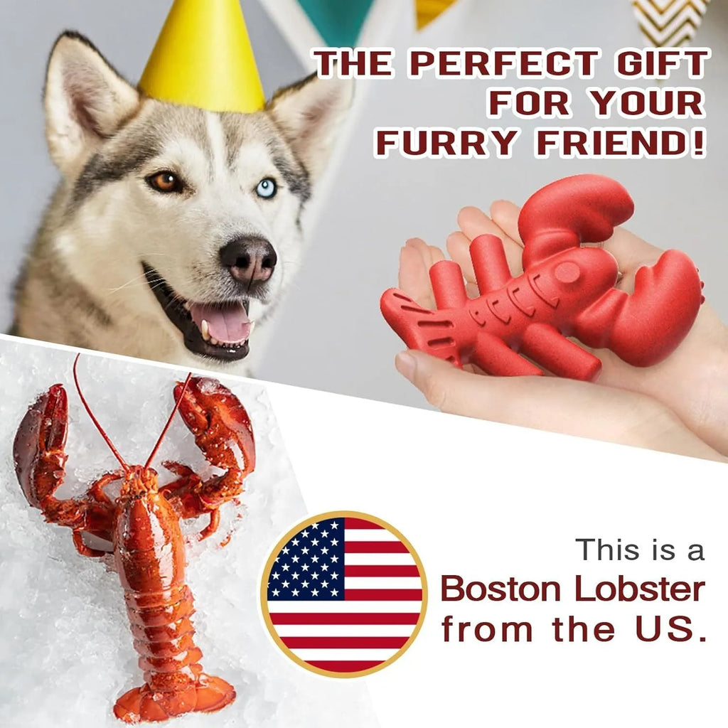Red dog chew toy for aggressive chewers, 170mm long, 320g weight, durable hard material