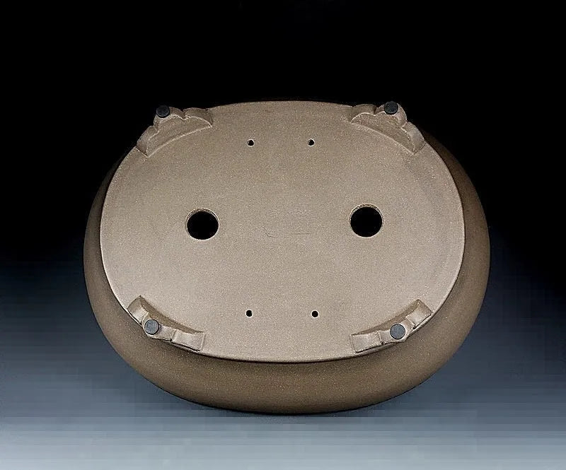 Handmade oval purple sand flowerpot measuring 50x39.5x16cm for desktop or ground plant placement