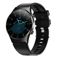 Black smart watch with sports-style astronaut bracelet and 1.3-inch touch screen displaying health metrics
