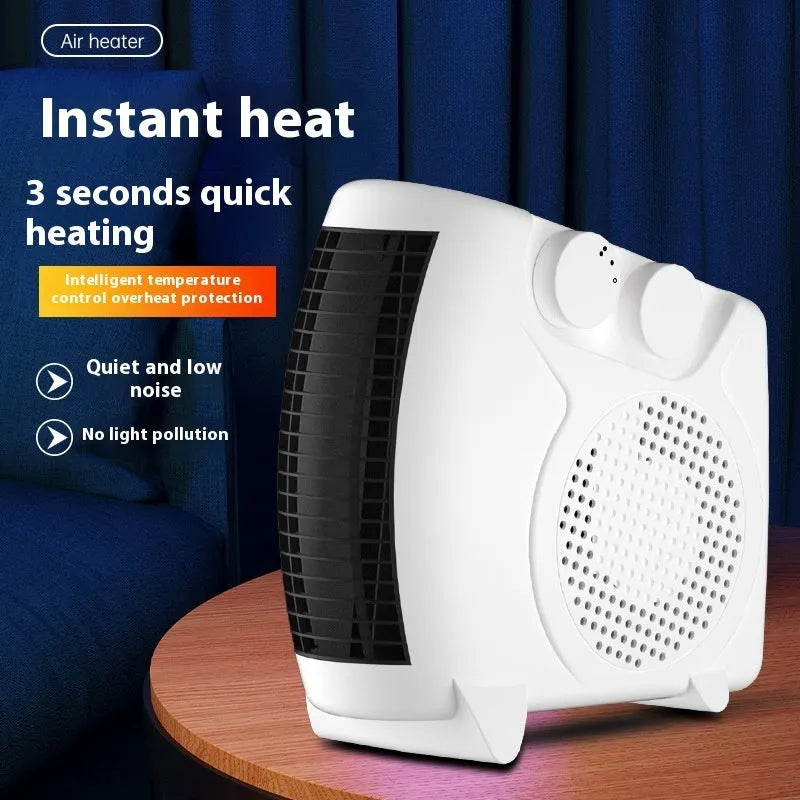 White compact electric heater with adjustable power settings for small rooms under 10 square metres