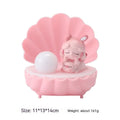 Resin shell star shaped small night lamp with cartoon animal girl design in pink, blue, purple, or yellow.