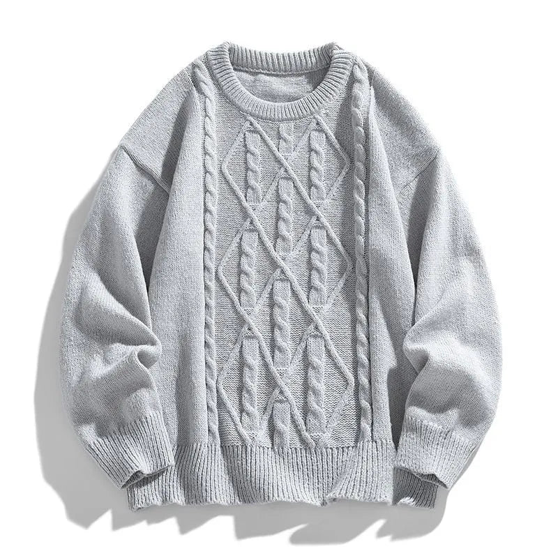 Twist stripes furry pullover sweater in light gray or Cloud Blue, thickened autumn winter top, sizes M to 3XL