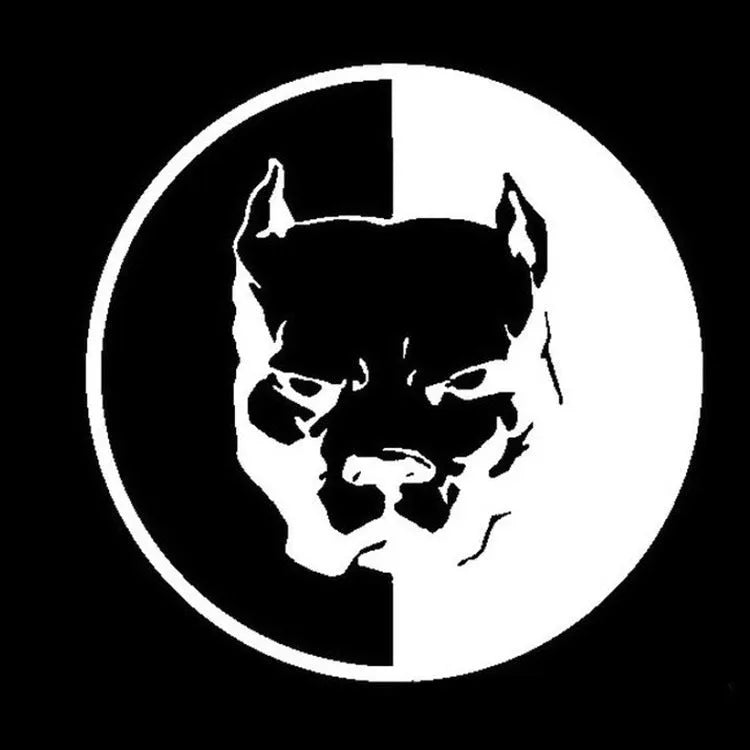 12x12cm reflective car sticker with bulldog pattern in black, white, and red options