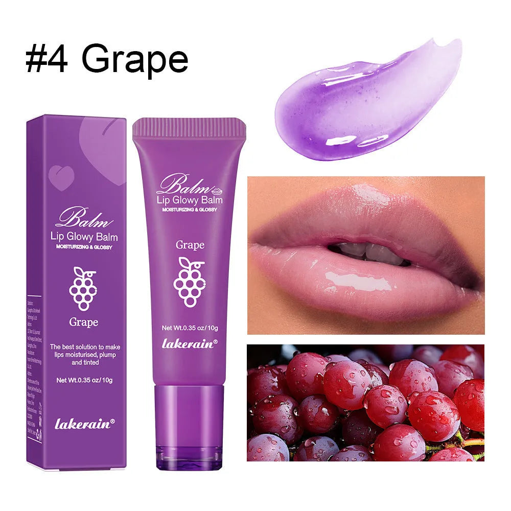 Women's Fashion Personality New Lip Gloss in four fruity flavours: yellow peach, berry, pomelo, and grape
