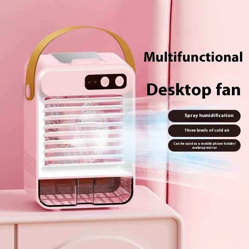 Dark green or ivory white desktop air humidifier with compact 19x12.5x10cm dimensions and low 36dB(A) noise